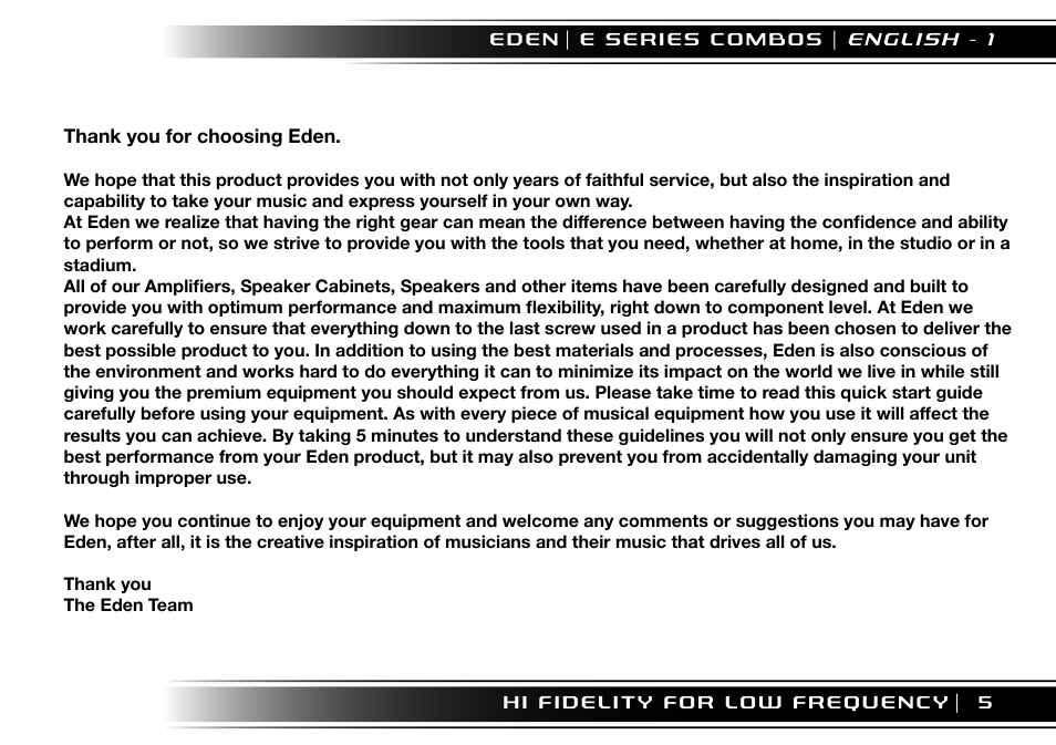 Eden EC210 User Manual | Page 5 / 72