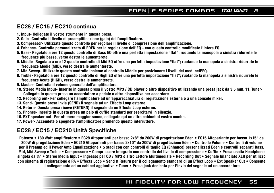 Eden EC210 User Manual | Page 55 / 72