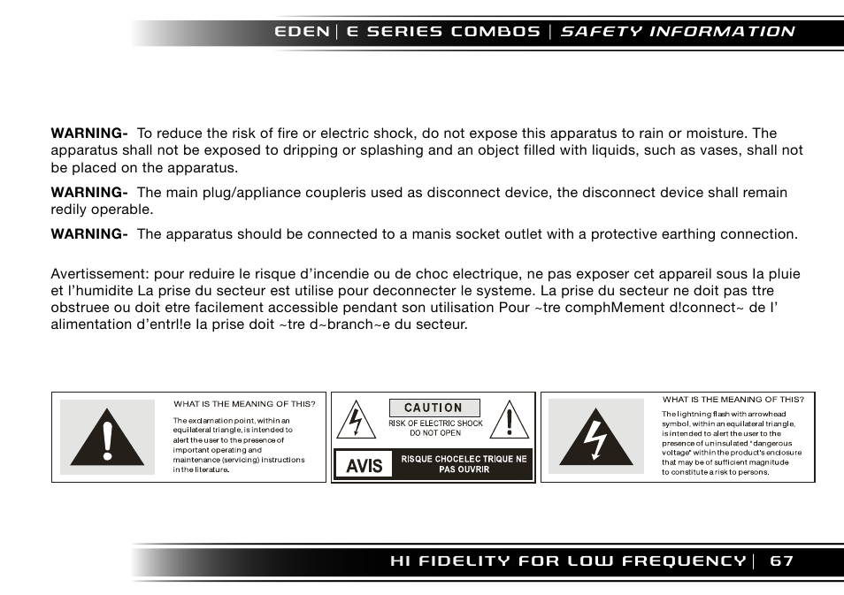 Eden EC210 User Manual | Page 67 / 72