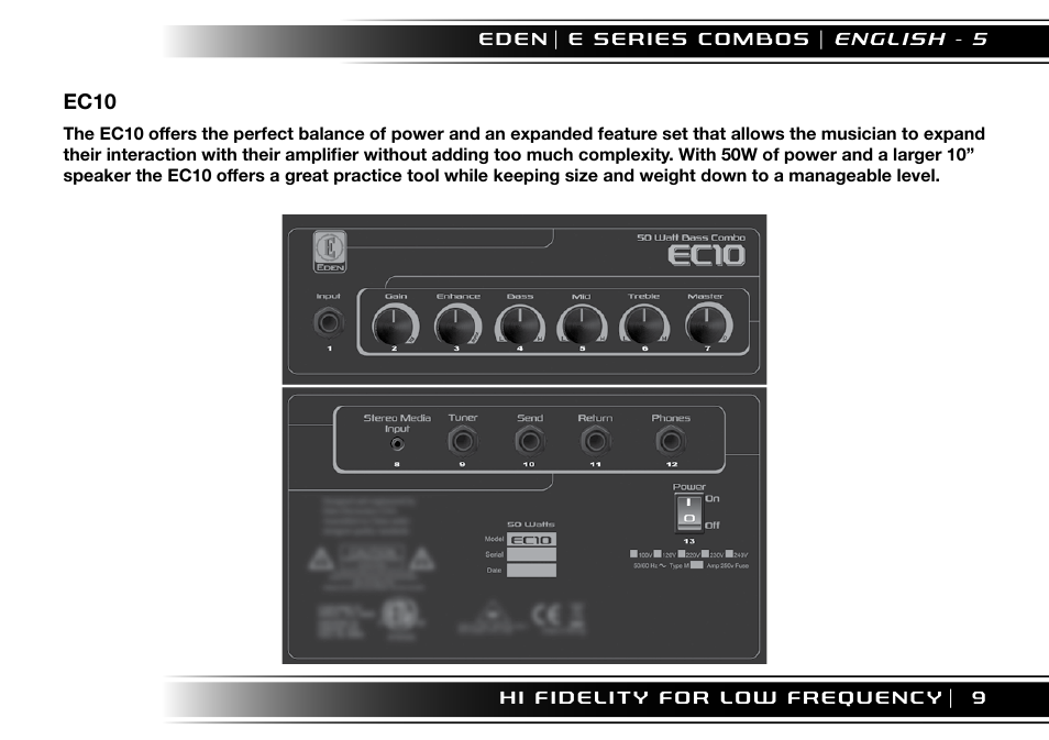 Ec10 | Eden EC210 User Manual | Page 9 / 72