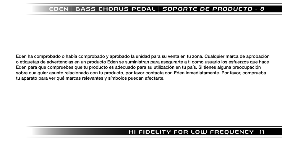 Eden I90 Pedal User Manual | Page 11 / 28