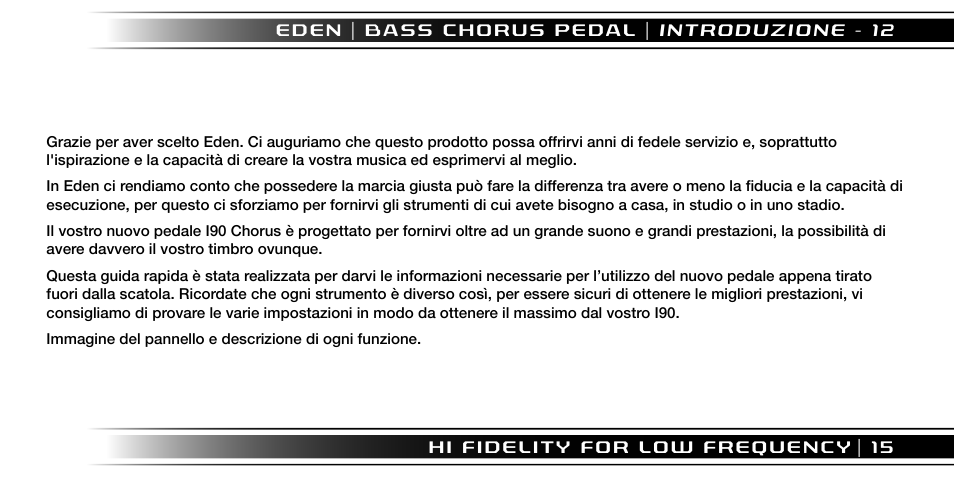 Eden I90 Pedal User Manual | Page 15 / 28