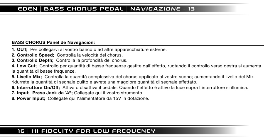 Eden I90 Pedal User Manual | Page 16 / 28