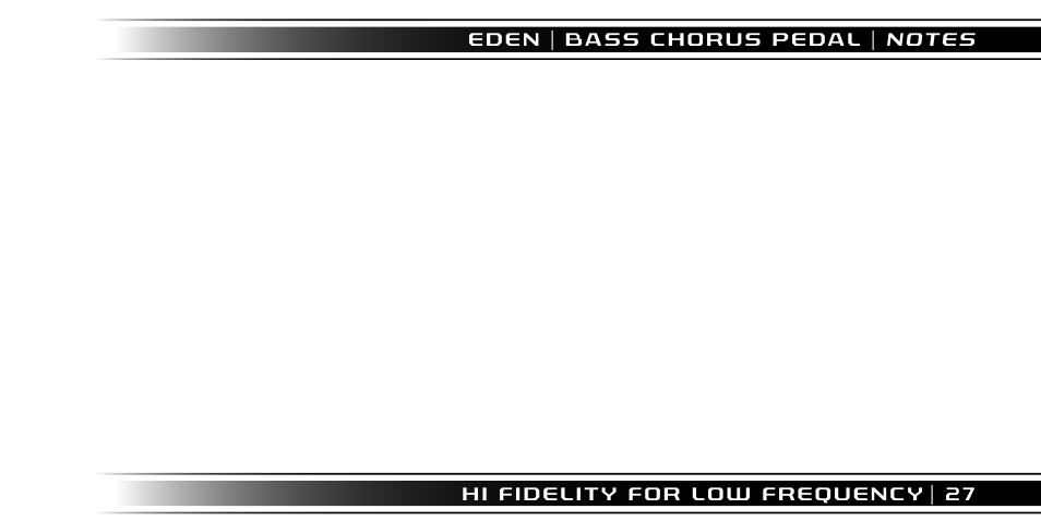 Eden I90 Pedal User Manual | Page 27 / 28