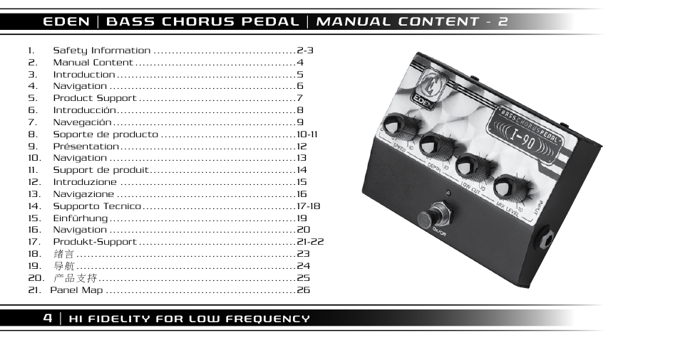 Eden I90 Pedal User Manual | Page 4 / 28