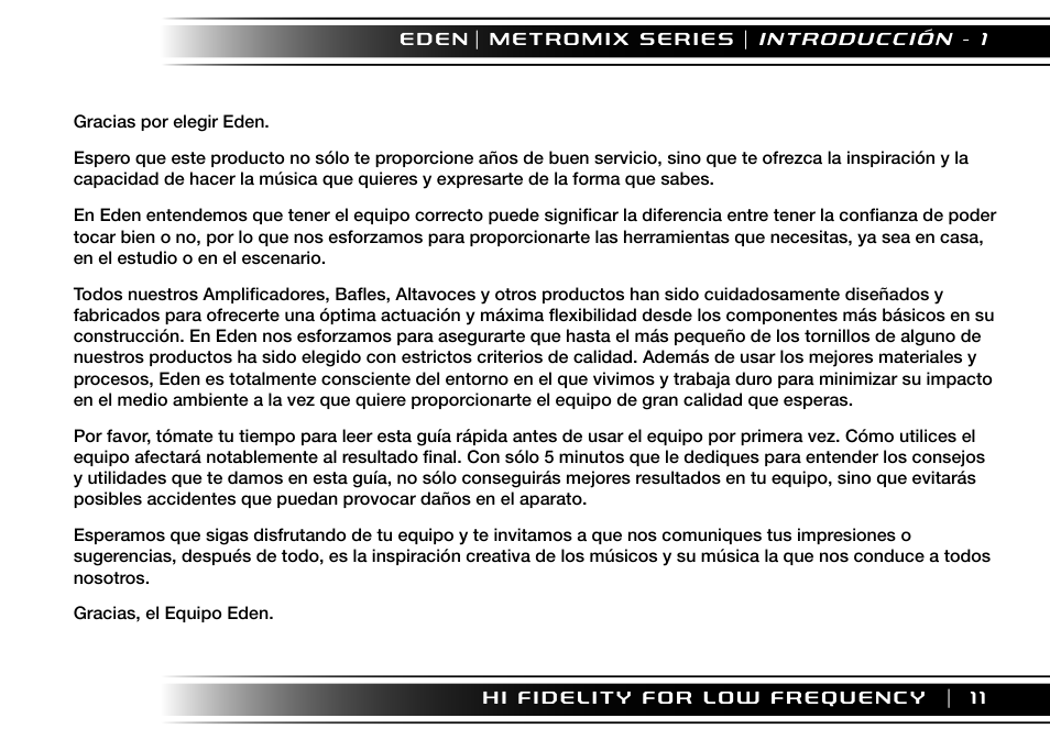 Eden EM275 User Manual | Page 11 / 44