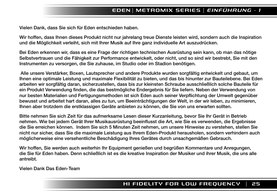 Eden EM275 User Manual | Page 25 / 44