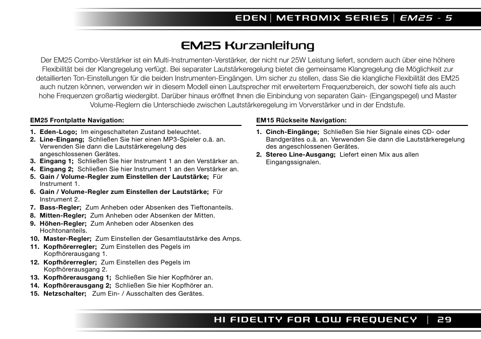 Em25 kurzanleitung | Eden EM275 User Manual | Page 29 / 44