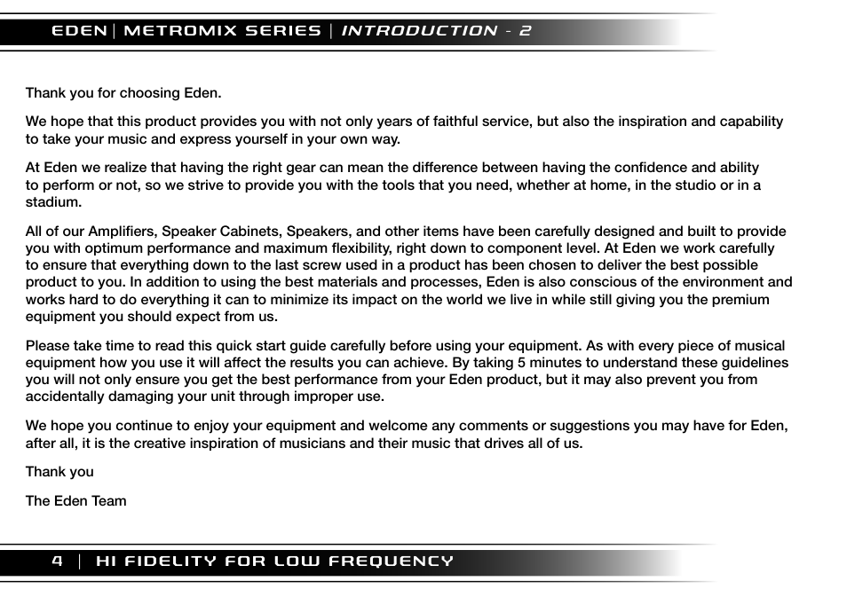 Eden EM275 User Manual | Page 4 / 44