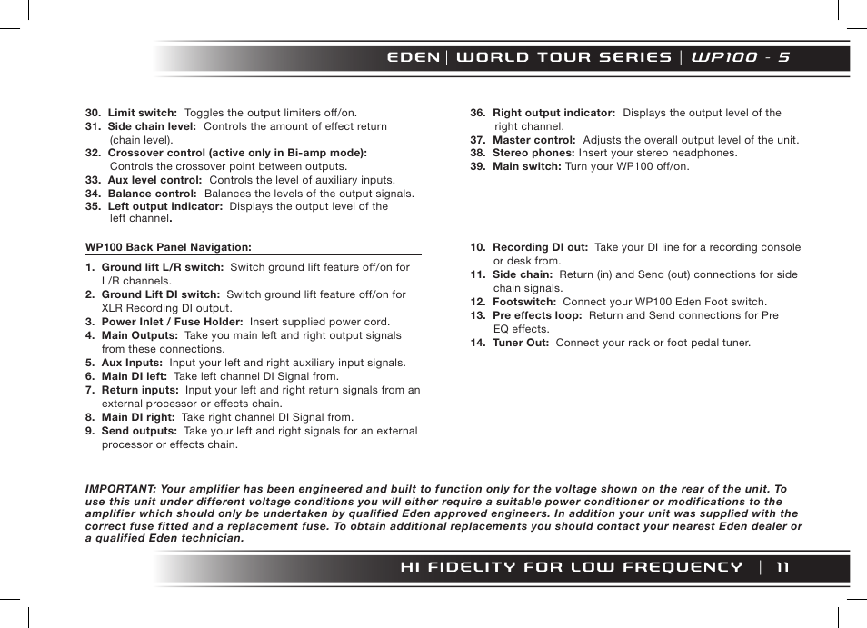 W p 1 0 0 - 5 | Eden WT800 User Manual | Page 11 / 68