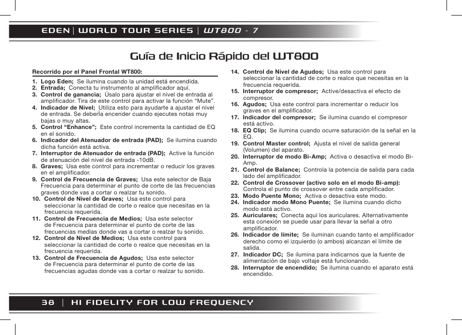 Guía de inicio rápido del wt800, W t 8 0 0 - 7 | Eden WT800 User Manual | Page 26 / 68