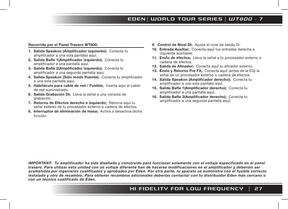 W t 8 0 0 - 7 | Eden WT800 User Manual | Page 27 / 68