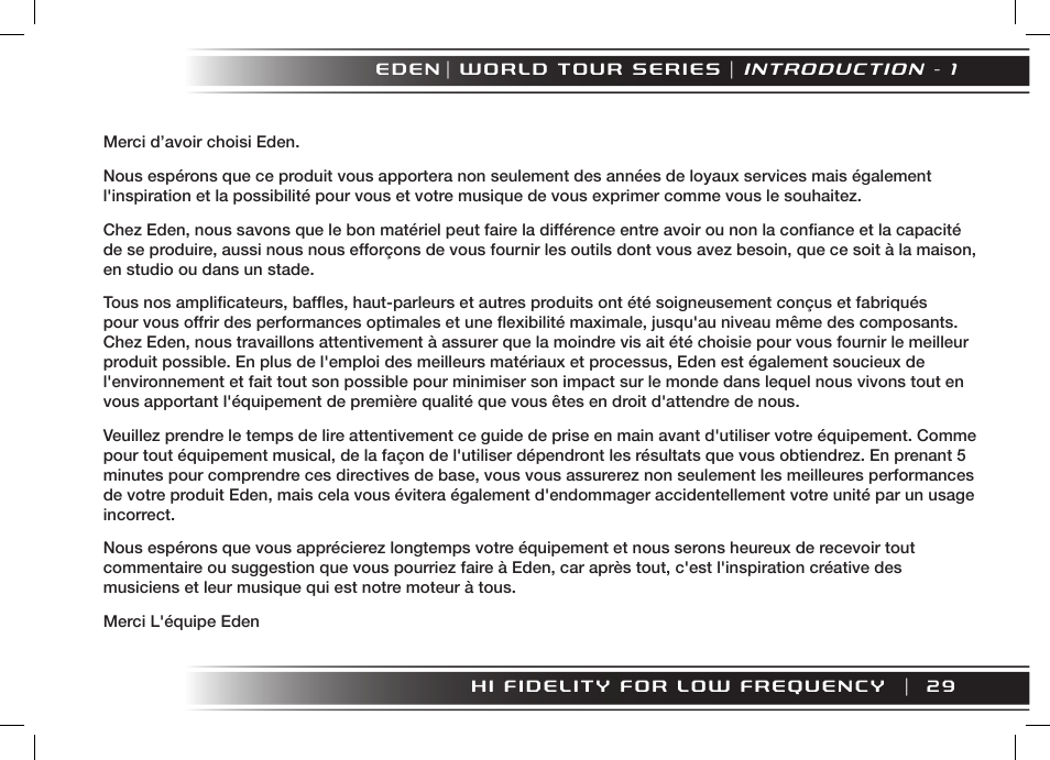 Eden WT800 User Manual | Page 29 / 68