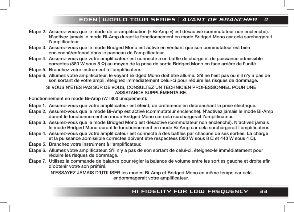 Eden WT800 User Manual | Page 33 / 68