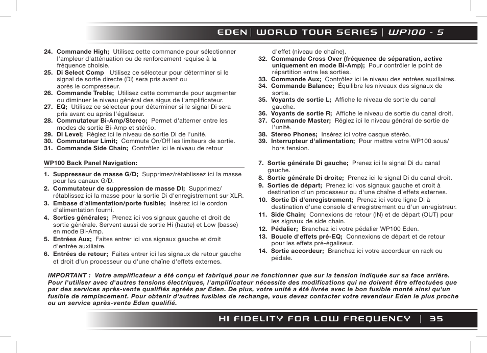 W p 1 0 0 - 5 | Eden WT800 User Manual | Page 35 / 68