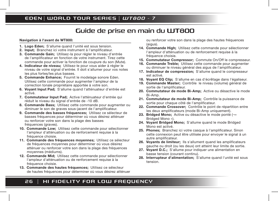 Guide de prise en main du wt800, W t 8 0 0 - 7 | Eden WT800 User Manual | Page 38 / 68