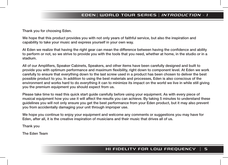 Eden WT800 User Manual | Page 5 / 68