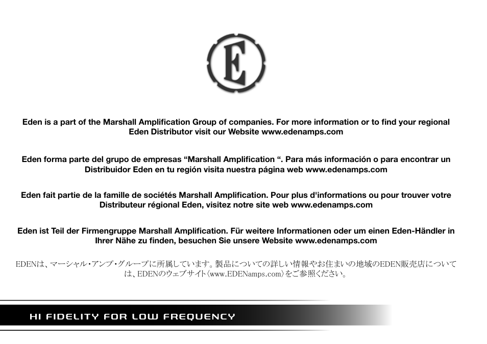 Eden WTX500 User Manual | Page 44 / 44