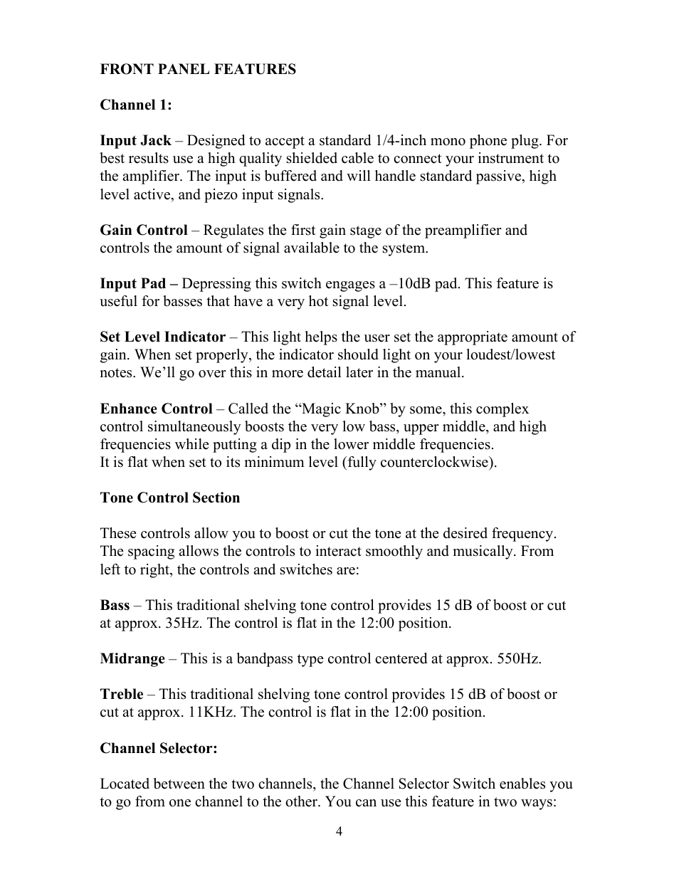 Eden DC-210XLT Metro User Manual | Page 4 / 20