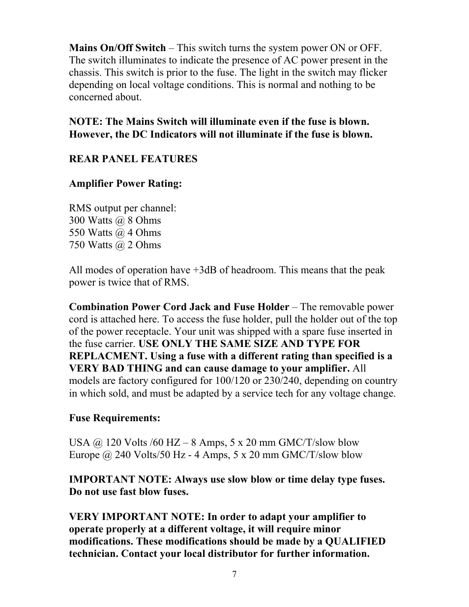 Eden DC-210XLT Metro User Manual | Page 7 / 20