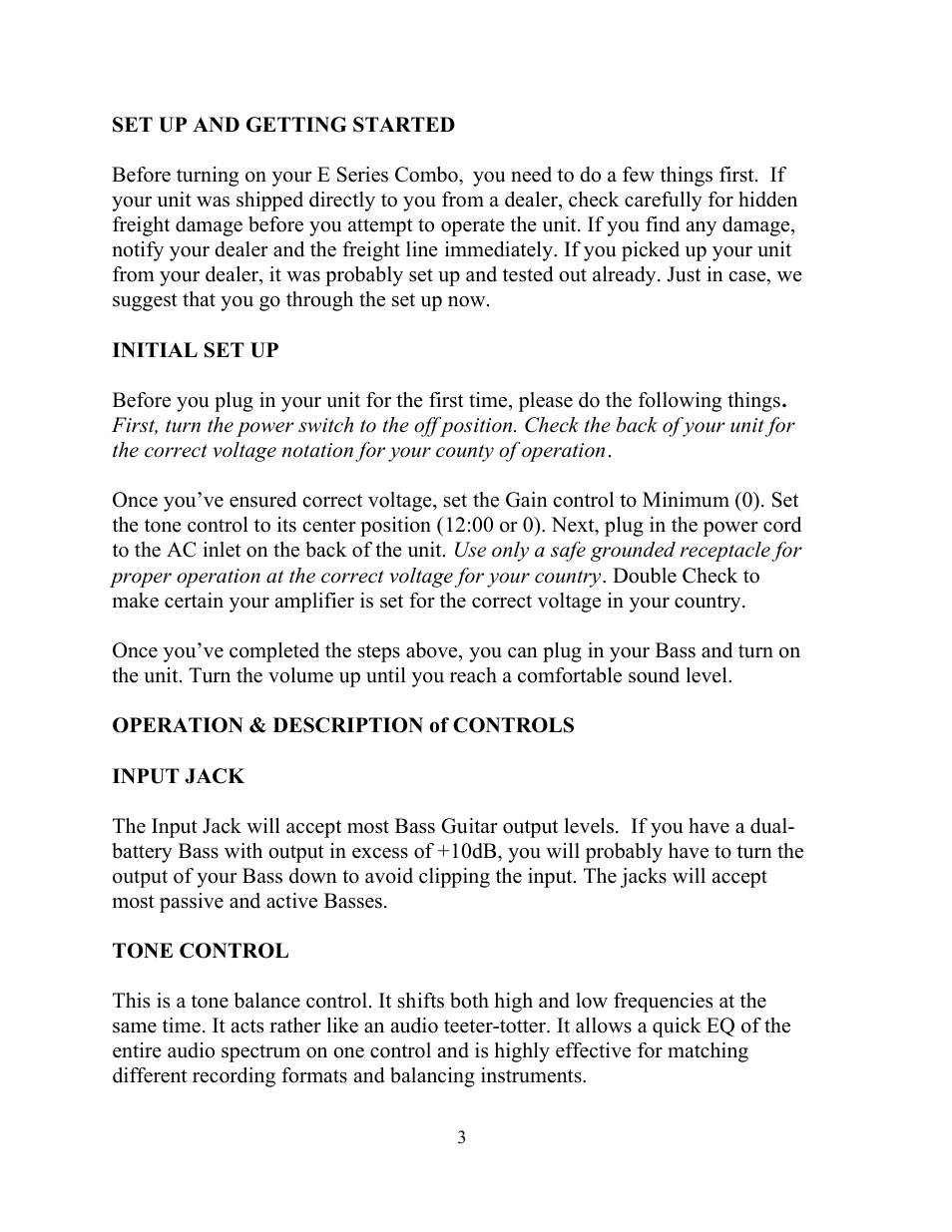 Eden E8 Jr. User Manual | Page 3 / 6