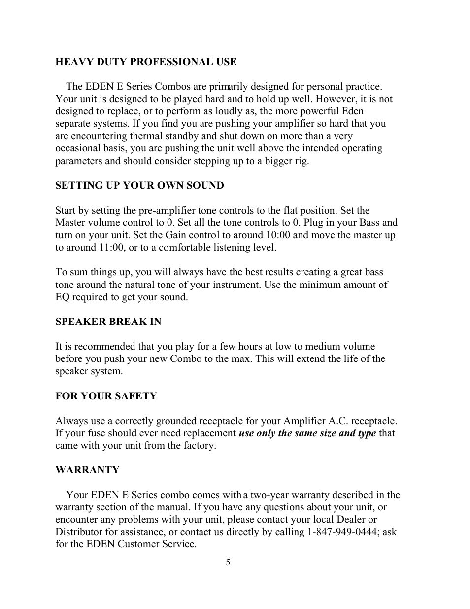 Eden E8 Jr. User Manual | Page 5 / 6