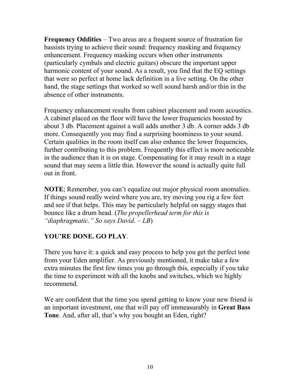Eden VT300B User Manual | Page 10 / 13