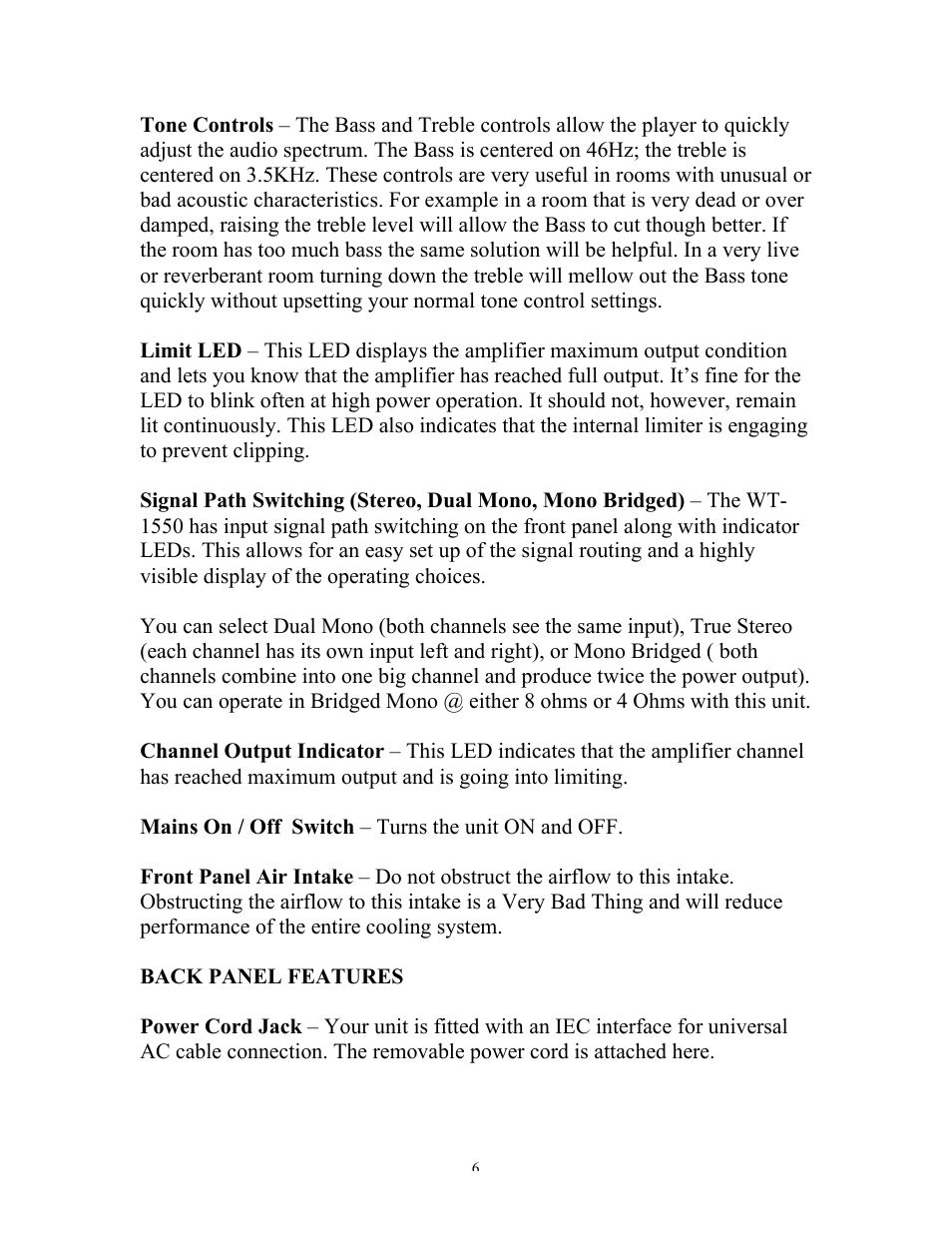 Eden W1550 User Manual | Page 6 / 13