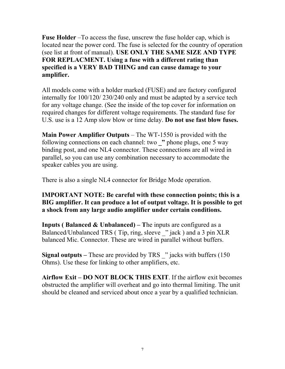 Eden W1550 User Manual | Page 7 / 13