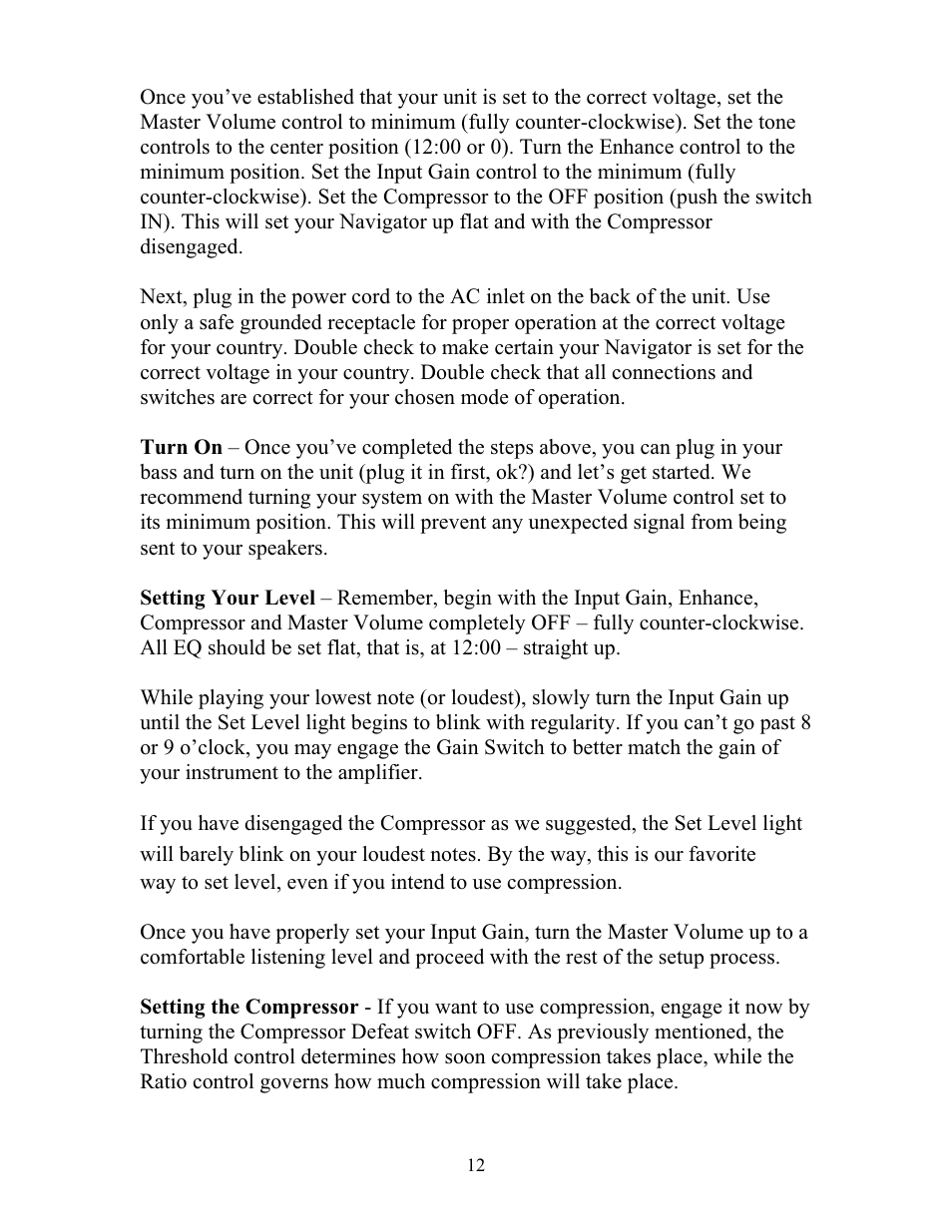 Eden WP100 Navigator (2011) User Manual | Page 12 / 20