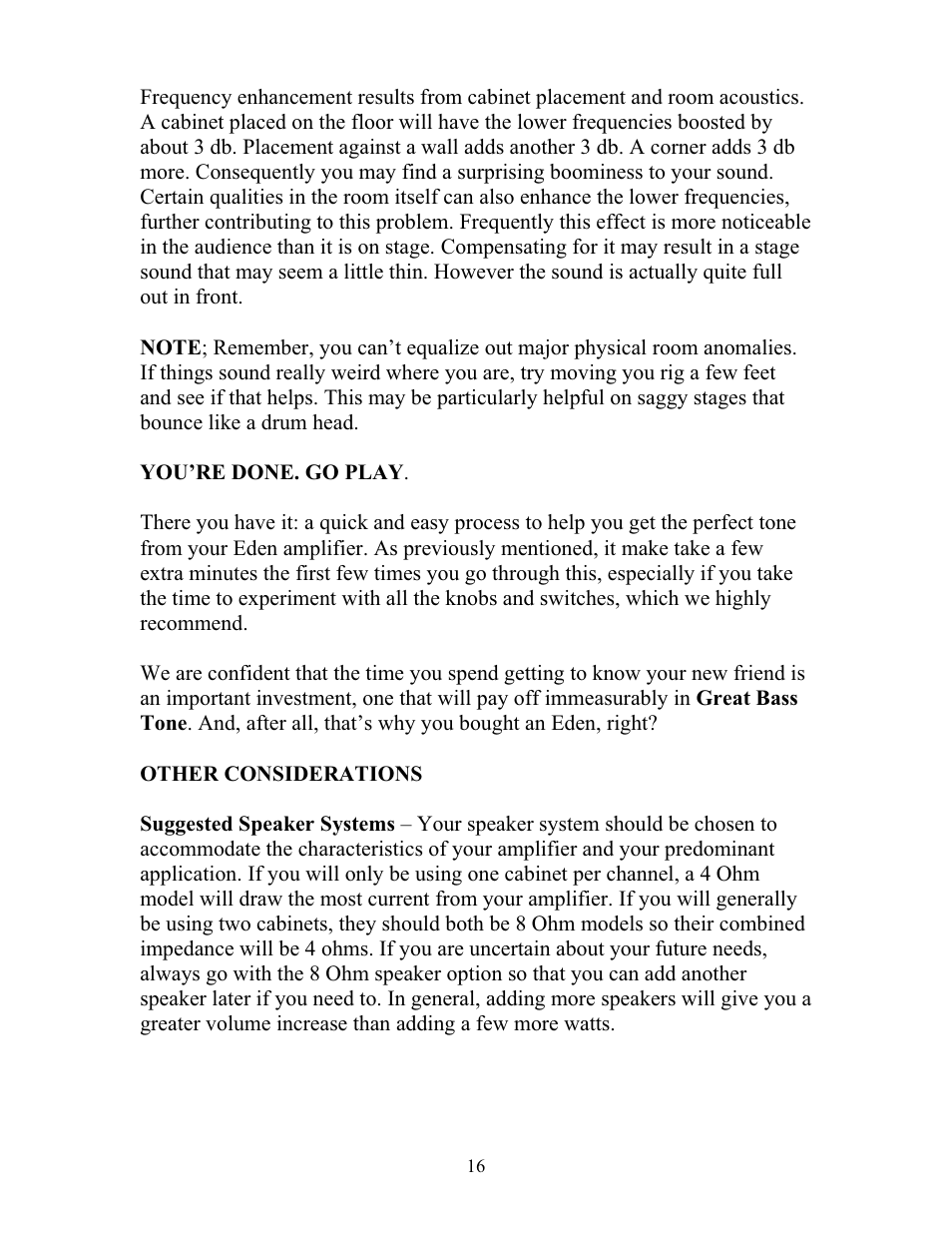 Eden WP100 Navigator (2011) User Manual | Page 16 / 20