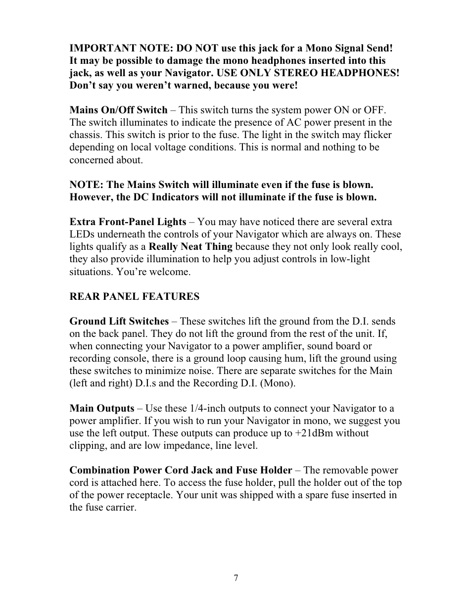 Eden WP100 Navigator (2011) User Manual | Page 7 / 20
