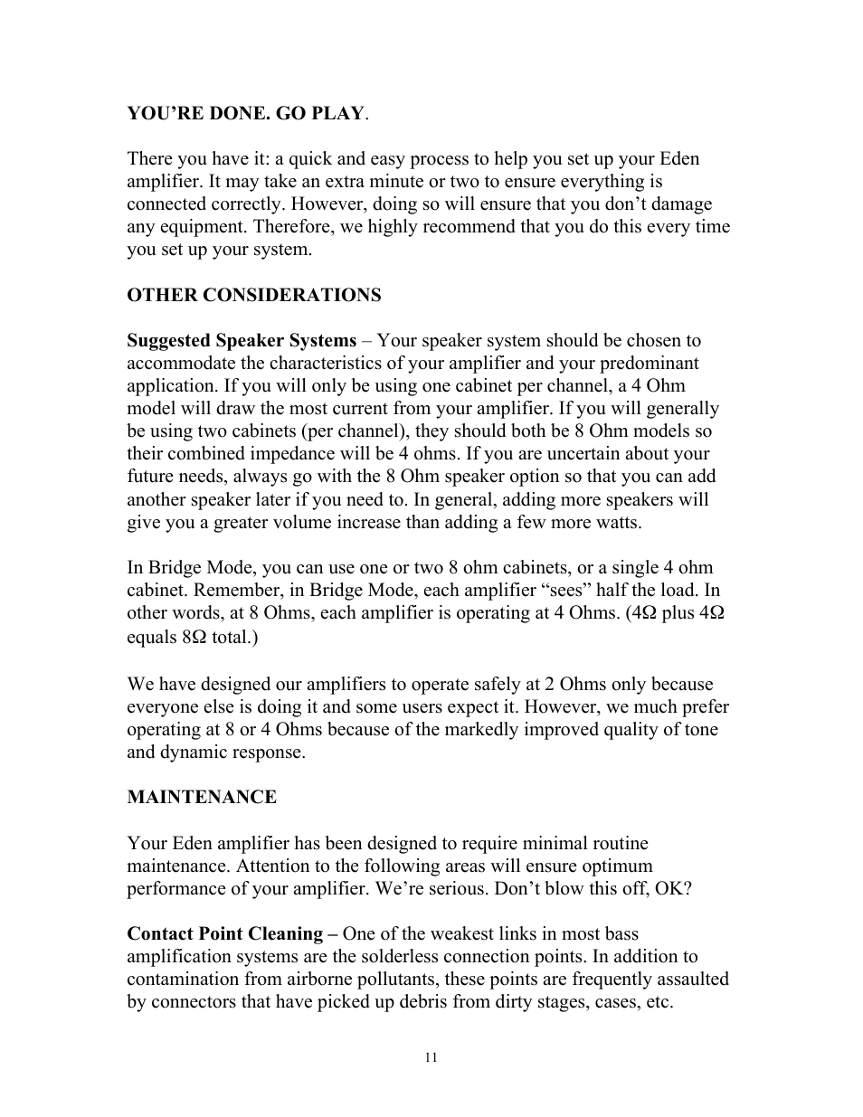 Eden WT1250 User Manual | Page 11 / 12