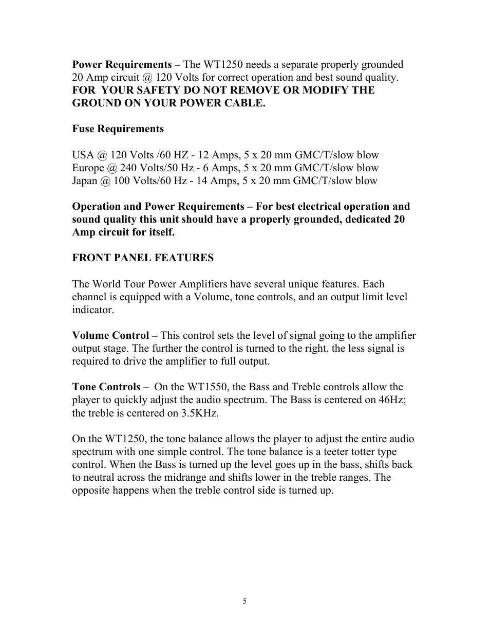 Eden WT1250 User Manual | Page 5 / 12