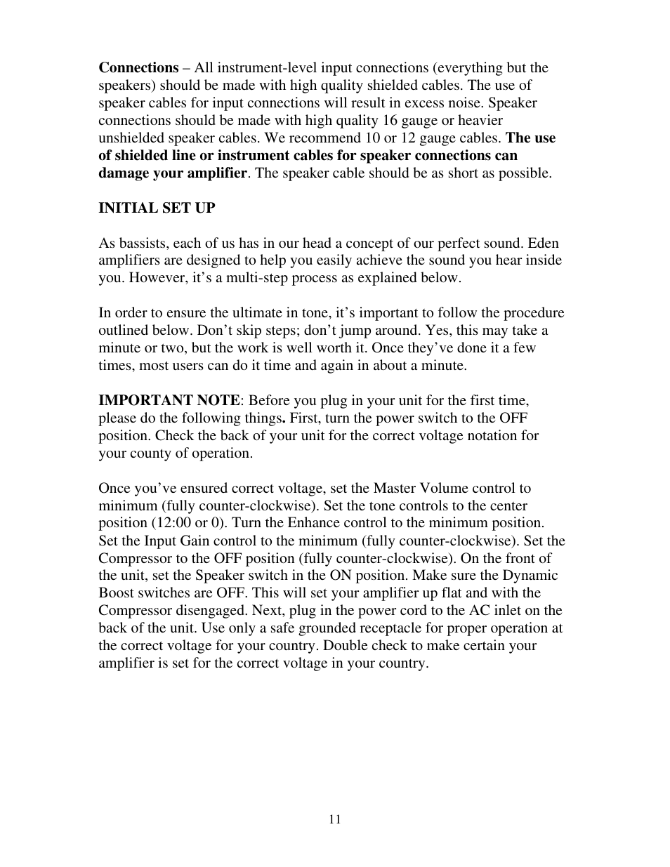 Eden WT405 User Manual | Page 11 / 20