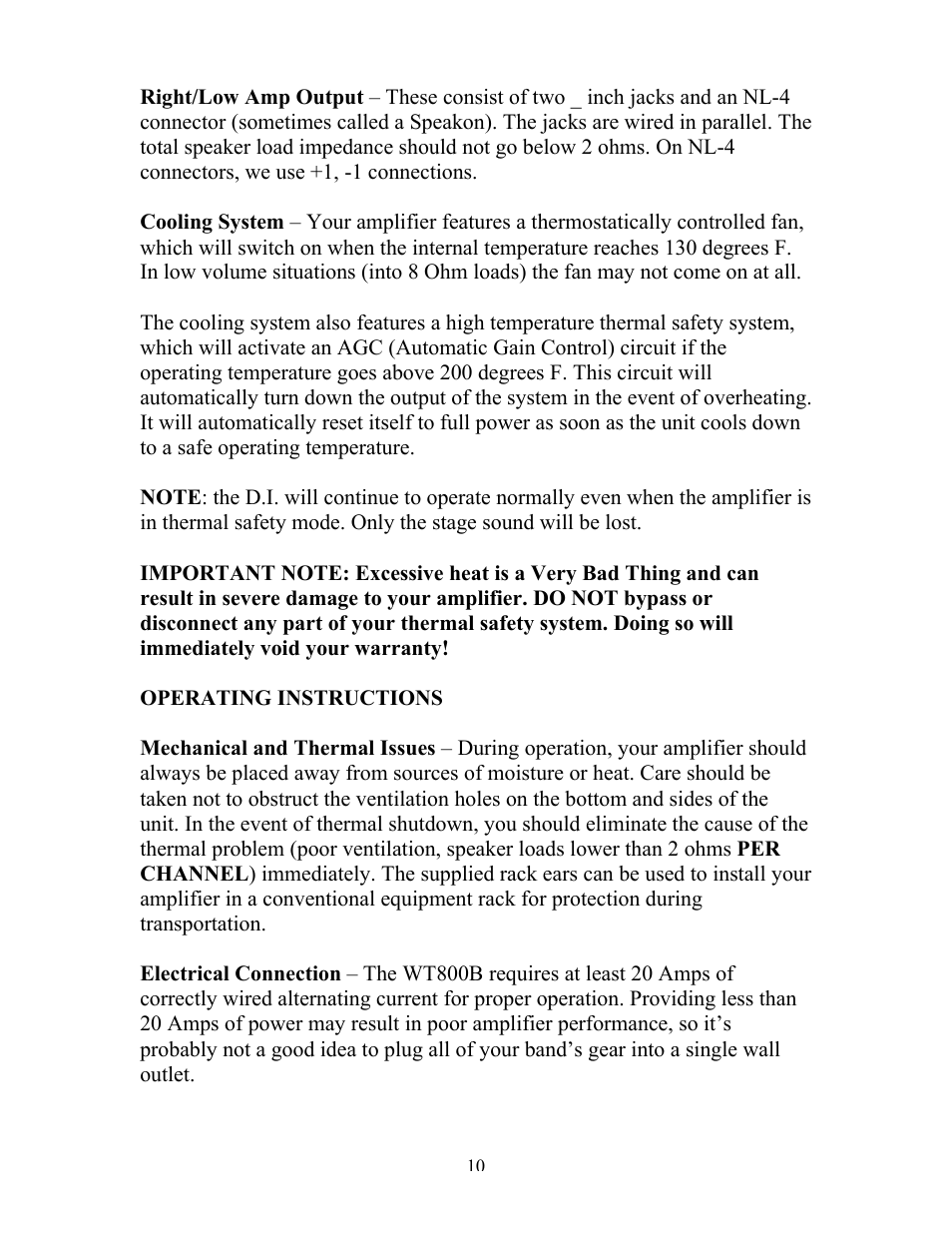 Eden WT800B User Manual | Page 10 / 21