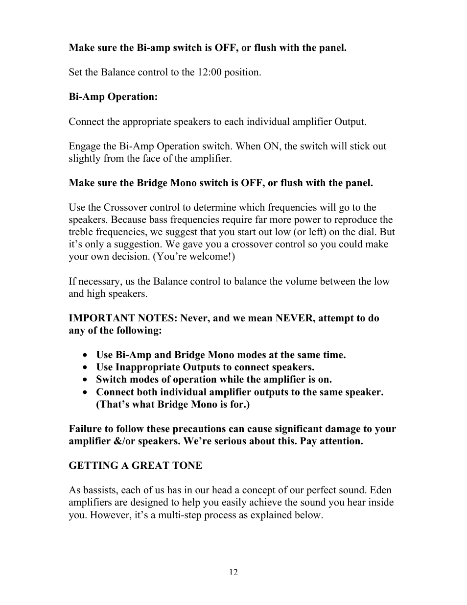Eden WT800B User Manual | Page 12 / 21