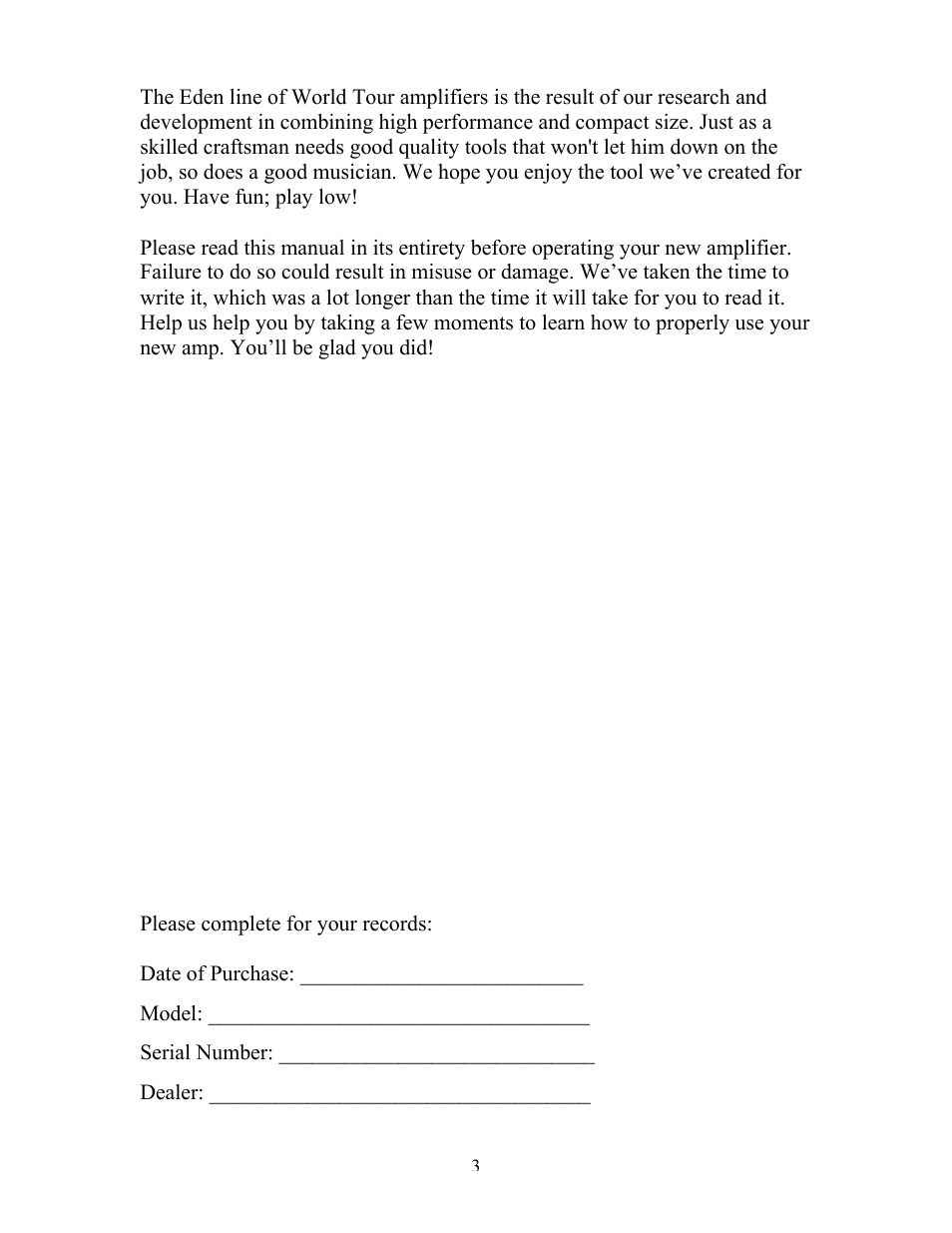 Eden WT800B User Manual | Page 3 / 21
