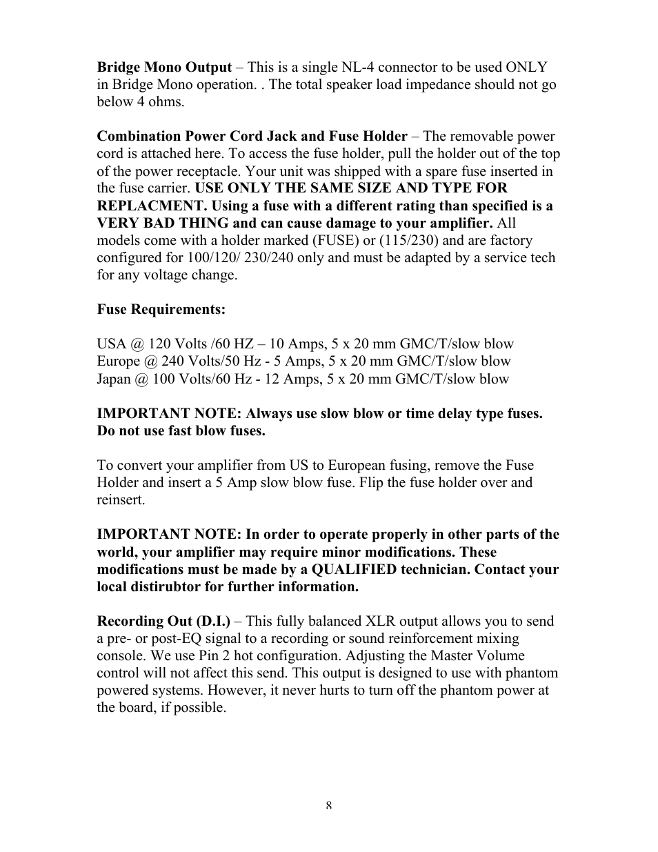 Eden WT800B User Manual | Page 8 / 21