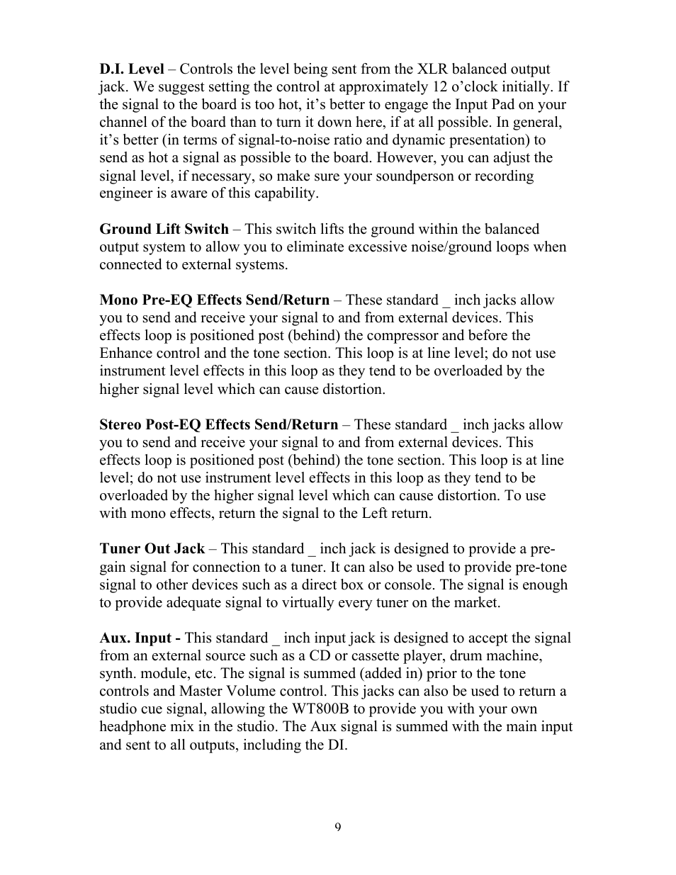 Eden WT800B User Manual | Page 9 / 21