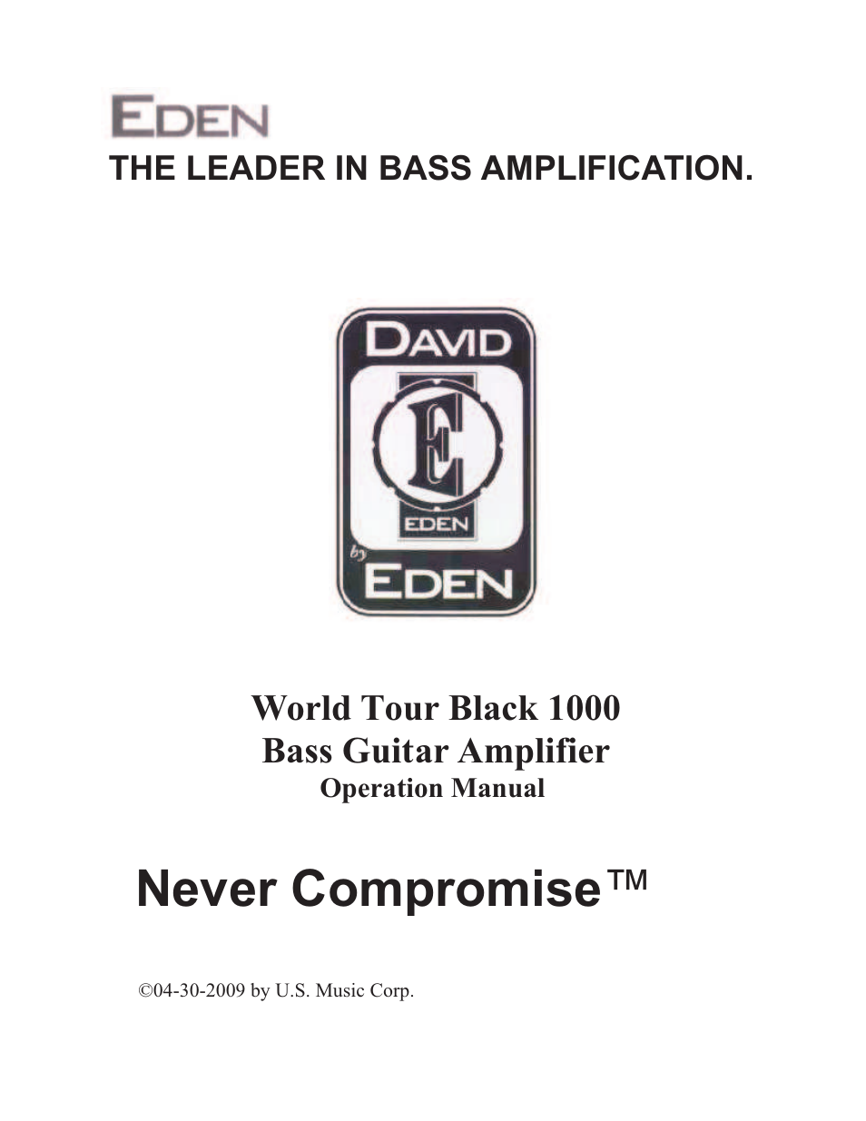 Eden WTB1000 User Manual | 19 pages