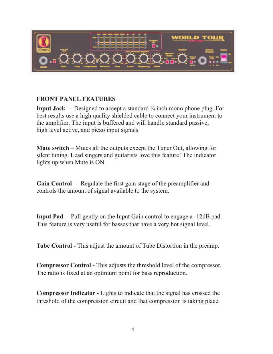 Eden WTB1000 User Manual | Page 4 / 19
