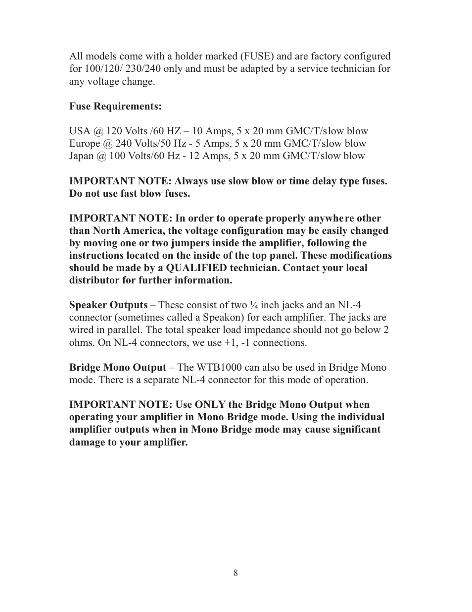 Eden WTB1000 User Manual | Page 8 / 19
