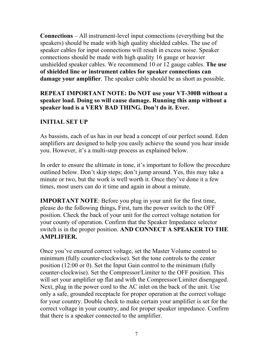 Eden WTB300 User Manual | Page 7 / 13