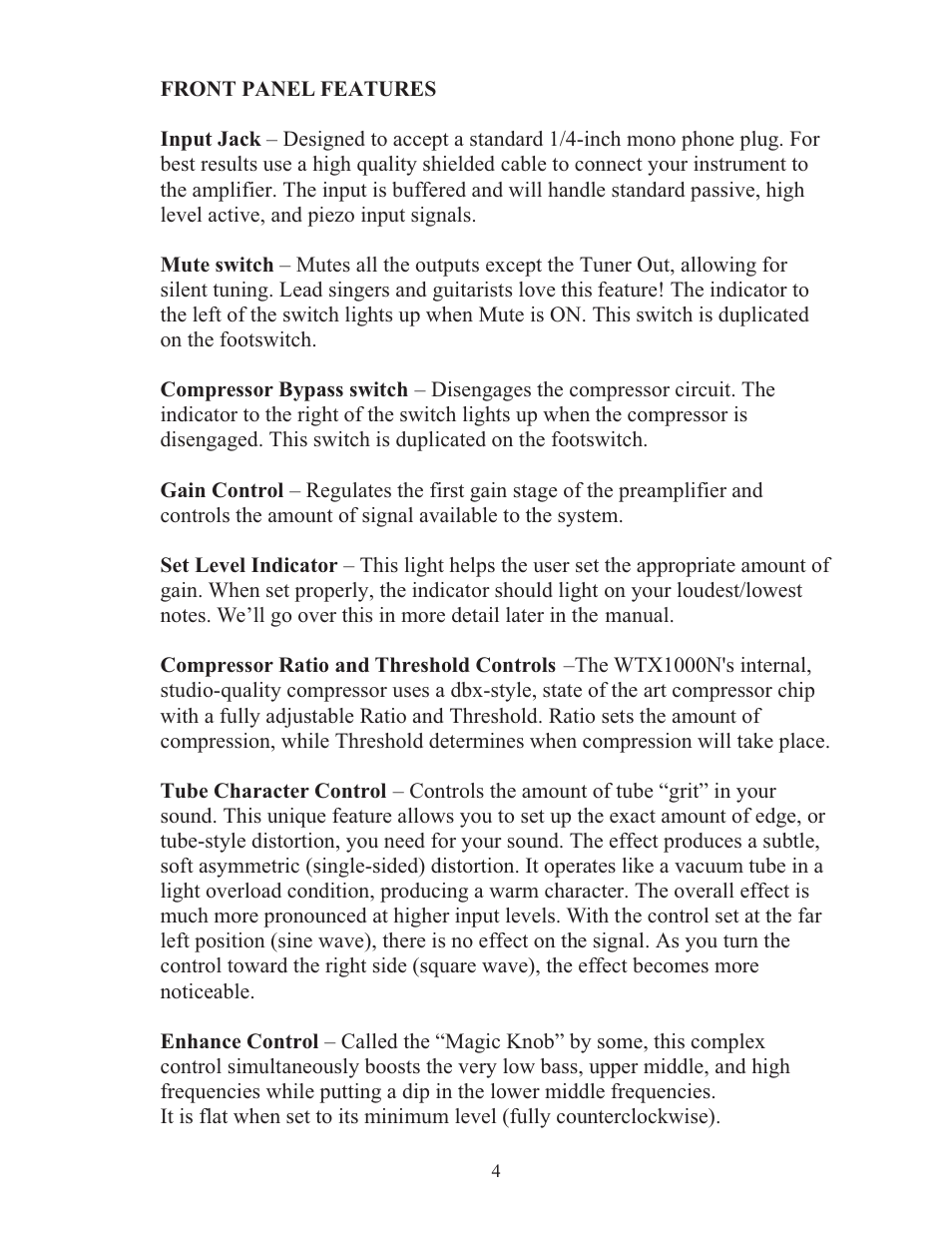 Eden WTX1000N Navigator User Manual | Page 4 / 20