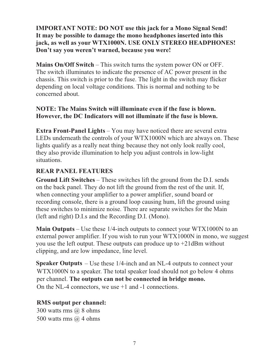 Eden WTX1000N Navigator User Manual | Page 7 / 20