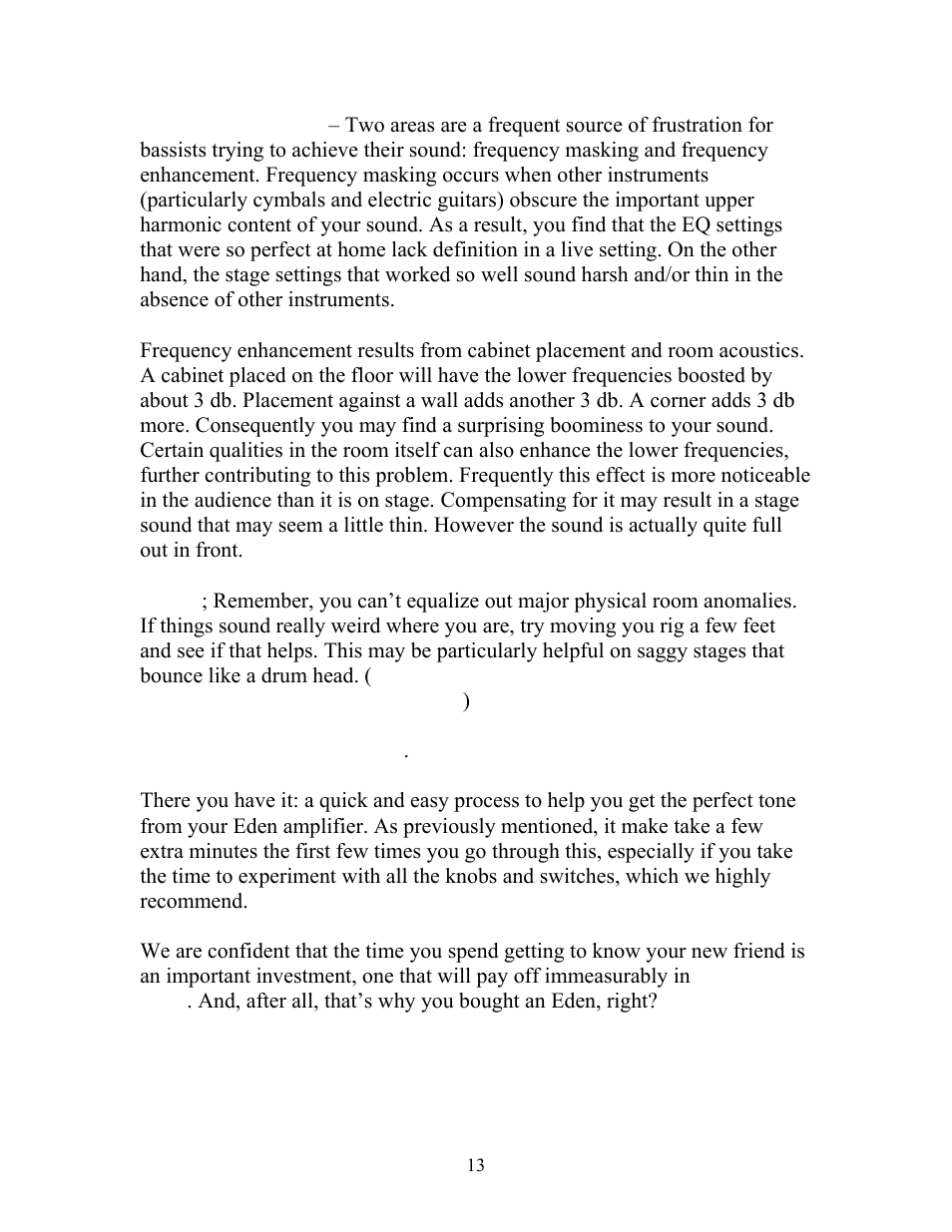 Eden WTX260 User Manual | Page 13 / 16