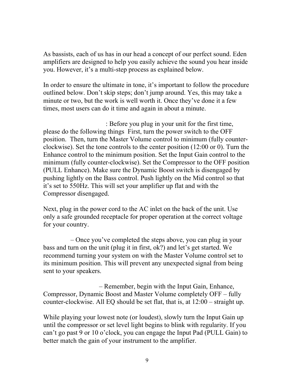 Eden WTX260 User Manual | Page 9 / 16