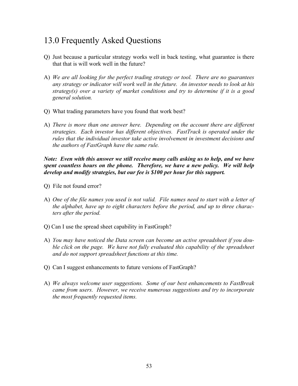 0 frequently asked questions | EdgeWare FastGraph Version 3 User Manual | Page 53 / 57