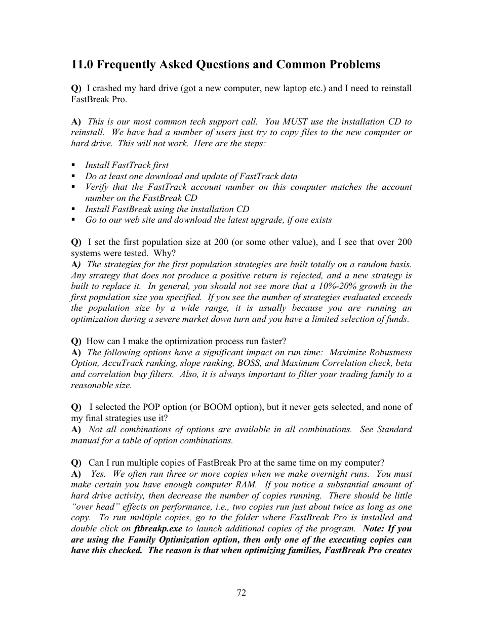 0 frequently asked questions and common problems | EdgeWare FastBreak Pro Version 5 User Manual | Page 72 / 79